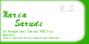 maria sarudi business card